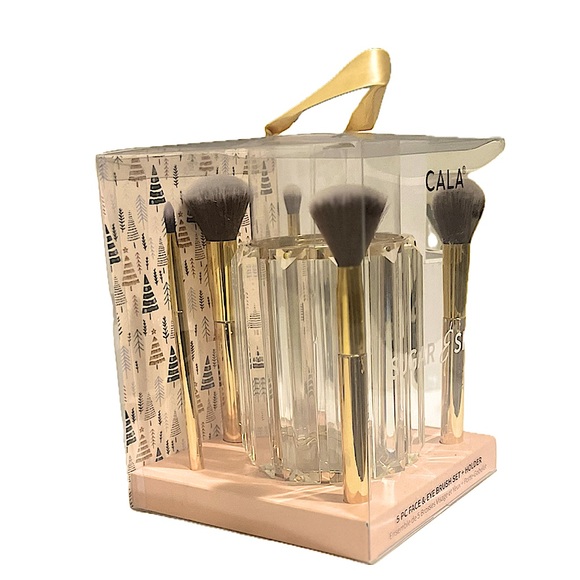 Cala Sugar & Spice 5 Piece Face & Eye Brush Set + Holder - Picture 4 of 6